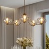 LNC Chrysaorican 5-Lights 41.5" Modern Candlestick Oversized Chandelier, Polished Gold and Iridescent Glass - 2 of 4