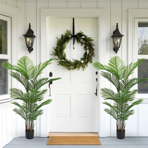 ACEPANO 63 in. H 2-Piece Artificial Areca Palm Plant for Indoor/Outdoor Home and Office Decor-Green - 1 of 4