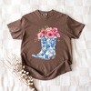 Simply Sage Market Cowboy Boots Floral Garment Dyed Tee - 3 of 4