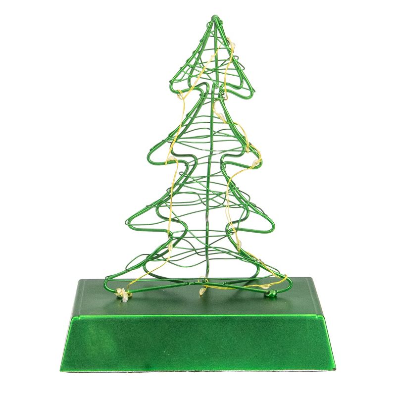 Northlight 8" LED Lighted Green Wired Christmas Tree Stocking Holder, 5 of 6