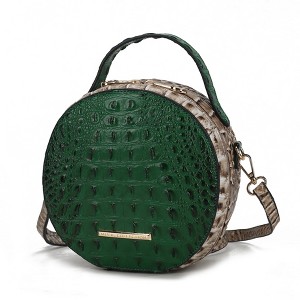 MKF Collection Ynnari Women's Crossbody Bag Croc-Embossed Chic Round by Mia K - 1 of 4