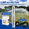 VEVOR Deep Well Submersible Pump, 1.5HP 115V/60Hz, 37gpm 276ft Head, with 33ft Cord & External Control Box, 4\" Stainless Steel Water Pump, Silver - 3 of 4