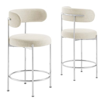 Modway Albie Fabric Counter Stools - Set of 2