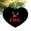 Eastern Washington University Secondary Heart Love Wood Christmas Tree Holiday Ornament - 2 of 3
