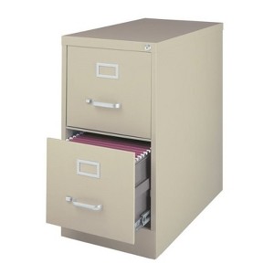 Steel 25 in Deep 2 Drawer Vertical Letter File Cabinet in Putty Brown-Hirsh Industries - 1 of 4