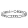 Black Bow Jewelry Men's 7mm 14k White Gold Polished Solid Figaro Chain Bracelet - 3 of 4