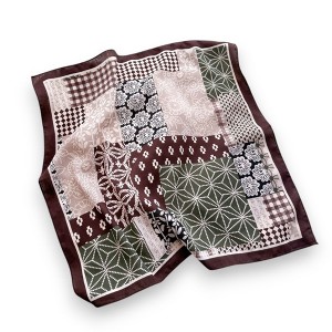 Anna-Kaci Women's Patchwork Geometric Print Cotton-Linen Feel Square Scarf 26.7×26.7 Inches - 1 of 3