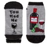 Memoi Women's You Had Me At Merlot Low-Cut Non-Skid Socks Med Gray Heather 9-11 - 3 of 4