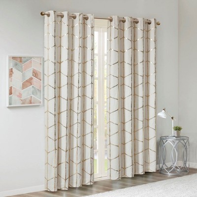 PAGED Metallic Print Total Blackout Curtains for Bedroom,Window Curtain Panels with Grommet Top,Curtains for Living Room,Machine Washable