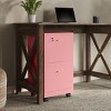 Lavish Home Rolling File Cabinet with Lock - 2 Drawer File Cabinet for Under Desk Storage - 4 of 4