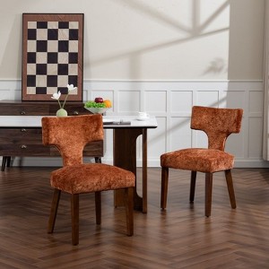 Sapphtopaz Mid Century Modern Dining Chairs Set of 2, Farmhouse Linen Side Accent Chairs Kitchen Chairs with Hardwood Frame for Dining Room, Kitchen - 1 of 4