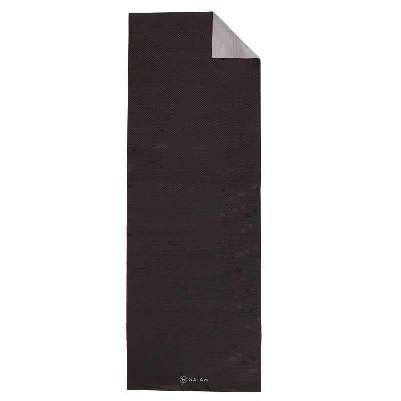 Gaiam 2 Color Premium Yoga Mat - Black/Gray (6mm), 3 of 8