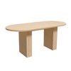 Anybear Oval Dining Table for 6 People, 62.9" w Farmhouse Kitchen Table with Wood Strip Base, Natural Finish - 2 of 4