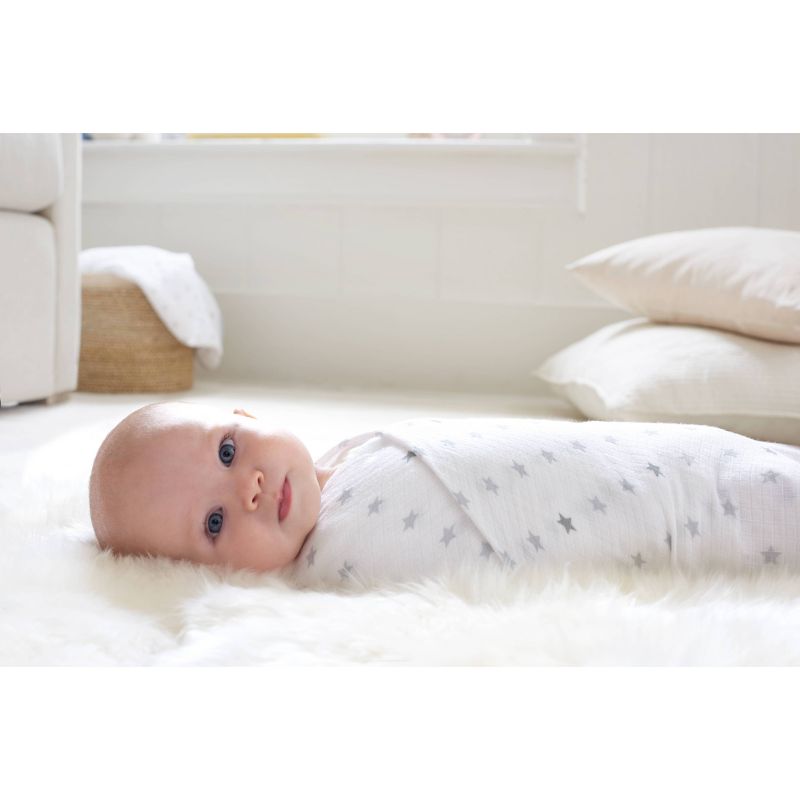 aden + anais Essentials Swaddle Blanket - Dove - 4pk, 3 of 4