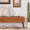 Itopfox Faux Leather Storage Ottoman Bench, Upholstered Entryway Bench with Storage for Living Room, Supports 660lbs - Cognac Brown - 4 of 4
