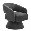 Velvet Swivel Barrel Chair,360° Rotating Accent Armchair with Open Back,27.5" Wide Lounge Chair for Living Room Bedroom-Baofuwish - 3 of 4