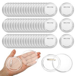 Unique Bargains Picture Photo DIY Acrylic Round Maker Craft Buttons Pins Clear - 1 of 4