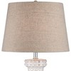 360 Lighting Rustic Farmhouse Country Table Lamp with Dimmer 26" High Cream White Glazed Tan Linen Drum Shade for Bedroom Living Room Bedside House - 4 of 4