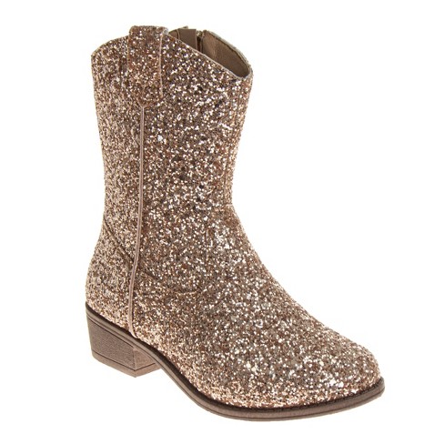 Kensie Girl Glittery Western Boots. little Kids big Kids Rose Gold Glitter 4 Target