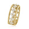Ross-Simons 1.00 ct. t.w. Diamond Open-Space Flower Ring in 14kt Yellow Gold - 3 of 4