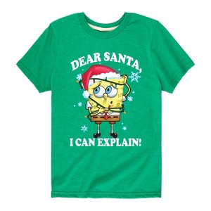 Boys' - SpongeBob SquarePants - Dear Santa Short Sleeve Graphic T-Shirt - 1 of 4
