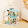 Topteng Wooden Dollhouse with Furniture Playset - 2 of 4