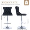 QingMoon Swivel Bar Stools Set of 2, Adjustable Barstools, Velvet Tufted Counter Height Chairs with Nailhead Trim for Kitchen Island, Home Pub - 4 of 4