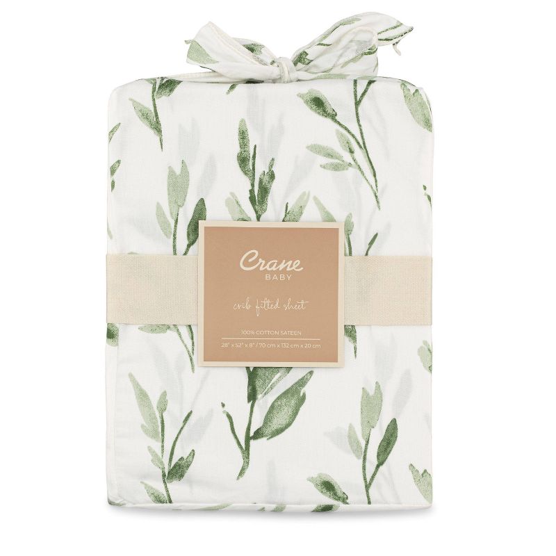 Crane Baby Cotton Sateen Fitted Crib Sheet, 3 of 9