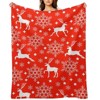 DSANE Christmas Deer Snowflakes Christmas Throw Blanket Soft Fleece Christmas Blanket Cozy Flannel Throw for Couch Bed - 2 of 4