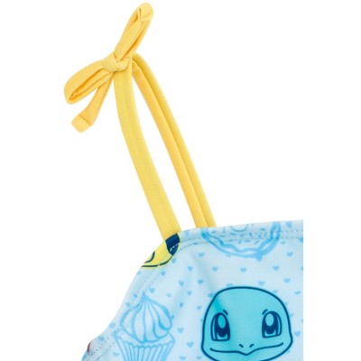Pokemon Pikachu Charmander Bulbasaur Little Girls UPF 50+ One Piece Bathing Suit Blue 7-8 — фото 4
