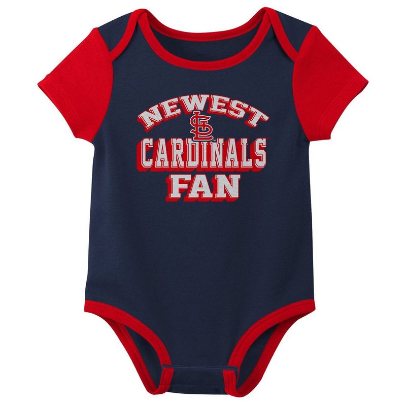MLB St. Louis Cardinals Infant Boys&#39; 3pk Bodysuit, 3 of 5