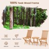 Tangkula 3PCS Teak Wood Slatted Set Round Table Folding Chair without Assembly Patio - 4 of 4