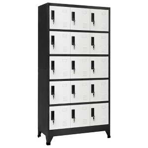 vidaXL Locker Cabinet Anthracite and White Steel Large - 1 of 4
