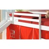 Donco Kids Tent Twin White Low Loft Bed With Slide & Red Tent - 3 of 4