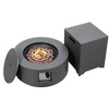 UPHA 28-inch Outdoor Round Fire Pit Table Propane for Outside Patio with Tank Cover - 2 of 4