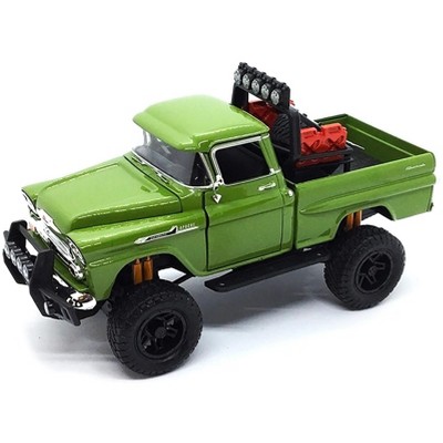 1958 Chevrolet Apache Fleetside Pickup Truck Off Road Green 1/24 Diecast Model by Motormax