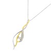 Haus of Brilliance Espira 10K Two-Tone Gold Round Cut Diamond Cascade Pendant Necklace - 3 of 4