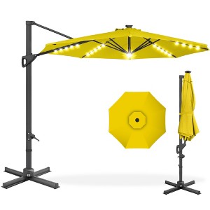 Best Choice Products 10ft 360-Degree Solar LED Lit Cantilever Patio Umbrella, Outdoor Hanging Shade - 1 of 4