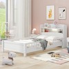 ALEXOUN Bed Frame with Rails for Kids,Wood Low Platform Beds with Storage Headboard & Slat Support for Kids,Teens,No Box Spring Needed - 2 of 4