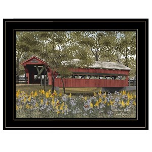 AZL1 Life Concept Wall Art Pottersburg Bridge Printed Framed Print Ready To Hang for Living Room Bedroom Farmhouse, Black, 22"*2"*18" - 1 of 4