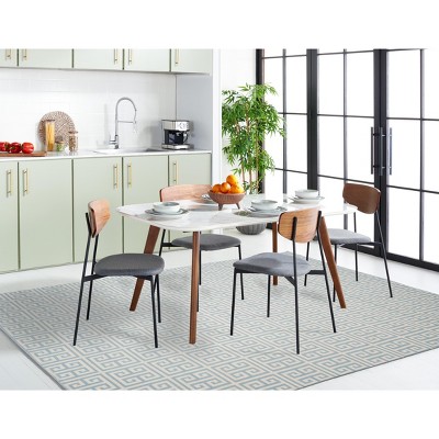 Coastal Breeze Light Blue and Ivory Handwoven Cotton 6' Square Rug