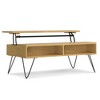 NicBex Vintage Coffee Table with Storage,2-Tier Lift-Top Wooden Table with Hidden Shelves,Convertible End Table for Living Room - 3 of 4