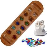WE Games Mancala Board Game - 22 in., Solid Wood with Walnut Stain, Fun Games for Family Game Night, Family Games, Travel Games for Adults, Home