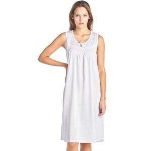 Casual Nights Women's Fancy Lace Floral/Embroidered Sleeveless Nightgown - 1 of 4