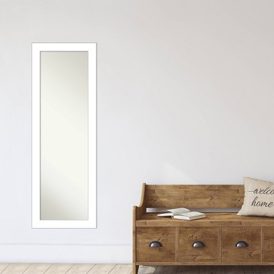 Contemporary Satin White Full-Length Over-the-Door Mirror