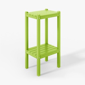 WestinTrends Malibu 36" All Weather HDPE Outdoor Patio Two Shelf Side Table - 1 of 4