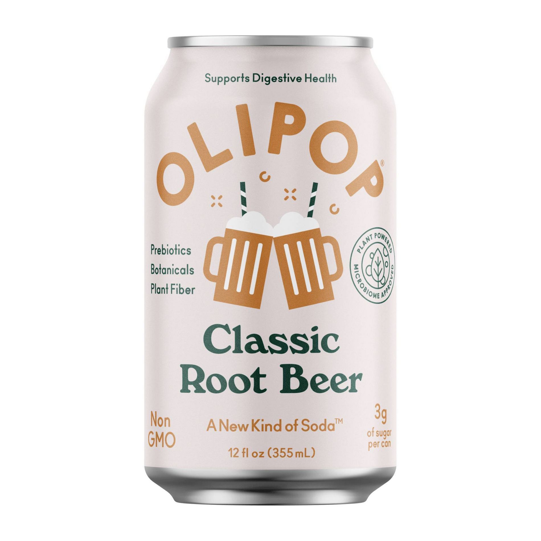 OLIPOP Root Beer Soda - 12 fl oz can