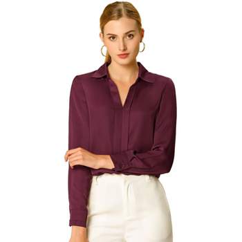 Unique Bargains Women's Stand Collar Long Sleeve Work Office