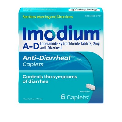 Imodium A-D Loperamide Hydrochloride Diarrhea Relief Caplets - 6 ct.