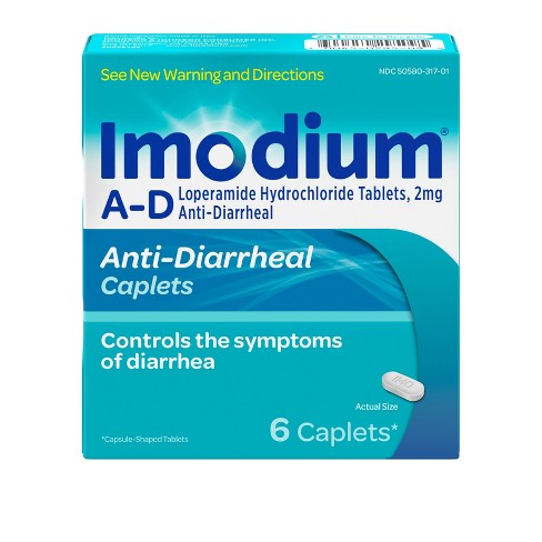 Imodium A-D Loperamide Hydrochloride Diarrhea Relief Caplets - 6 ct. - image 1 of 4
